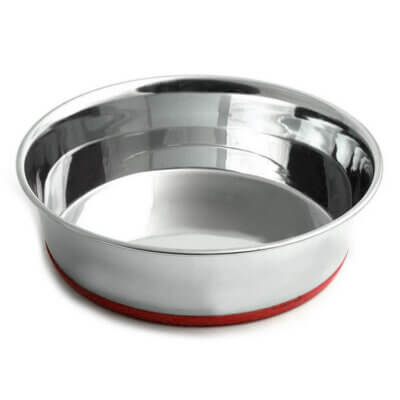 Castron 4DOG Inox Bază Roșie, 0,9L, 17cm