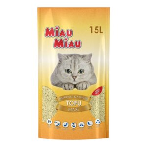 Nisip litieră MIAU MIAU Tofu, Maxi, Vanilie, 15L