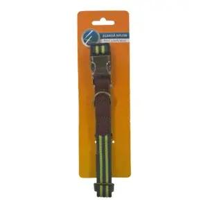 Zgardă 4DOG Nylon si Piele, 1,9x35-50 cm