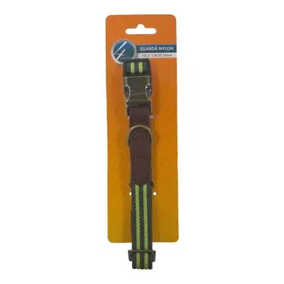 Zgardă 4DOG Nylon si Piele, 1,9x35-50 cm