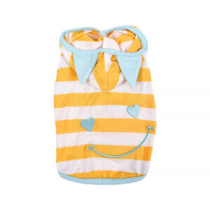 Haină pentru câini 4DOG DELUXE, Summer Dungi Galben, 35 cm