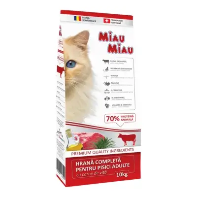 Hrană uscată pisici MIAU MIAU Adult, Vită, 10kg