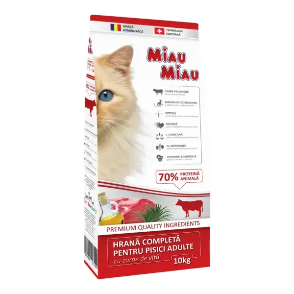 Hrană uscată pisici MIAU MIAU Adult, Vită, 10kg