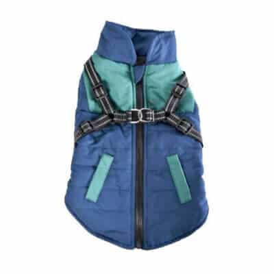 Haină pentru câini 4DOG DELUXE, Harness Albastru, 45 cm