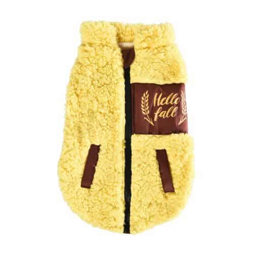 Haină pentru câini 4DOG DELUXE, Fluffy Galben, 40 cm