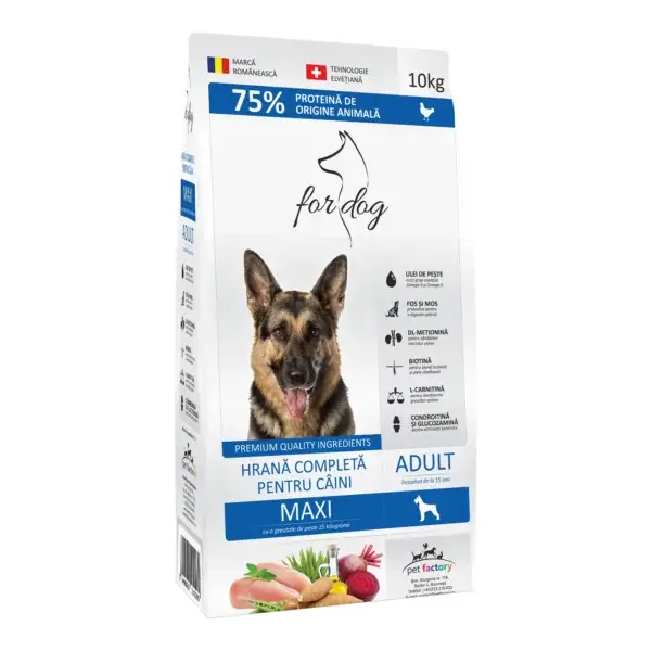 Hrană uscată câini FOR DOG Adult, Talie Mare, Pasăre, 10kg