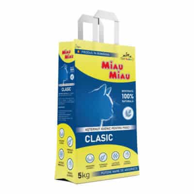 Nisip litieră MIAU MIAU Bentonită, Clasic, 5kg
