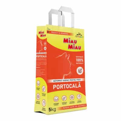 Nisip litieră MIAU MIAU Bentonită, Portocală, 5kg
