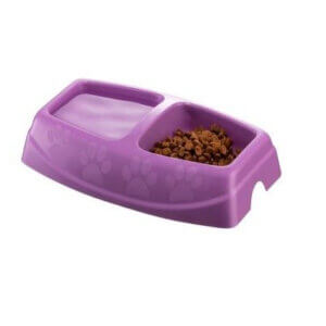 Castron Dublu, 4DOG Deluxe, Plastic, Violet, 2x0.25L