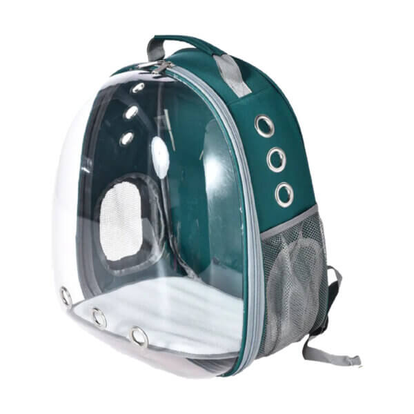 Rucsac de transport 4DOG DELUXE, Verde Transparent, 31x42x28cm