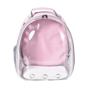 Rucsac de transport 4DOG DELUXE, Roz Transparent, 31x42x28cm