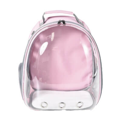 Rucsac de transport 4DOG DELUXE, Roz Transparent, 31x42x28cm