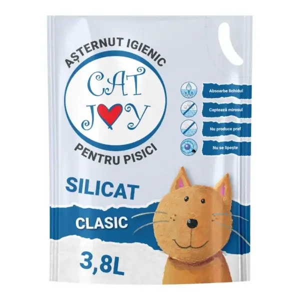 Nisip litieră CAT JOY Silicat Clasic, 3.8L