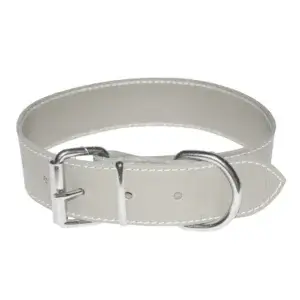 Zgardă 4DOG pentru câini din Piele, Alb, Nr. 1, 16 400 mm