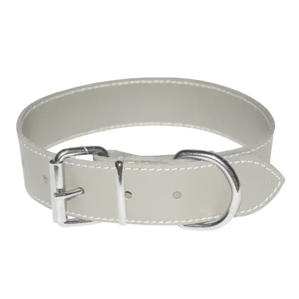 Zgardă 4DOG pentru câini din Piele, Alb, Nr. 1, 16 400 mm