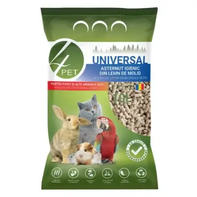 Așternut igienic universal lemn, 4PET, 10L