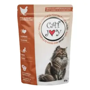 Hrană umedă CAT JOY pisica Adult, Pui în Sos, 85g