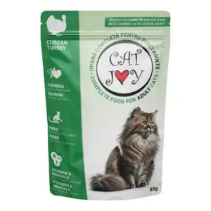 Hrană umedă CAT JOY Pisică Adult, Curcan în Sos, 85g