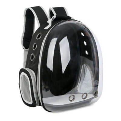 Rucsac pentru transport 4DOG , Negru Transparent, 31x42x28 cm