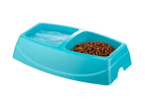 Castron Dublu, 4DOG DELUXE, Turcoaz, 2x0.40l