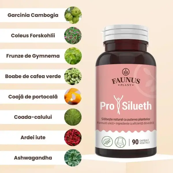 Pro Silueth, 90 capsule vegetale, Faunus Plant