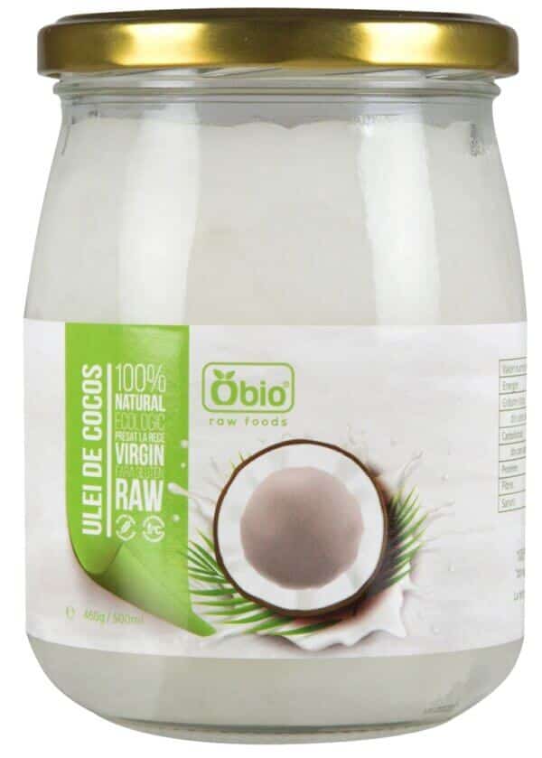 Ulei de cocos virgin presat la rece raw bio 460g/500ml Obio