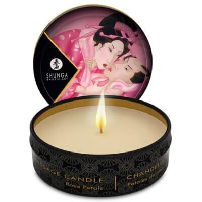 Lumânare pentru masaj APHRODISIA, cu aromă de trandafiri, 30 ml, Shunga