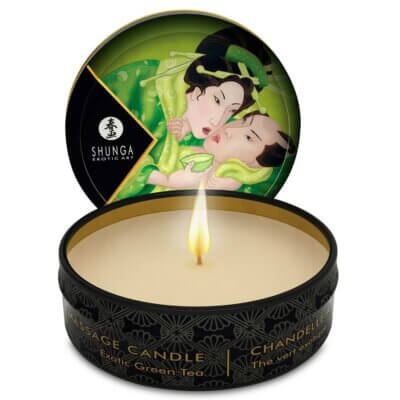 Lumânare pentru masaj ZENITUDE, cu aromă de ceai verde, 30 ml, Shunga