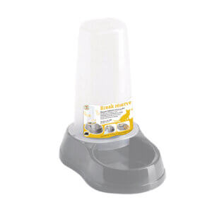 Dispenser pentru apă și mâncare STEFANPLAST Break Reserve, Stone Grey, 0,65L