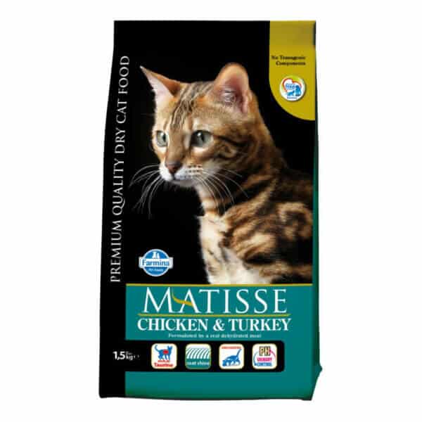 Hrană uscată pisici MATISSE, Pui și Curcan, 400g