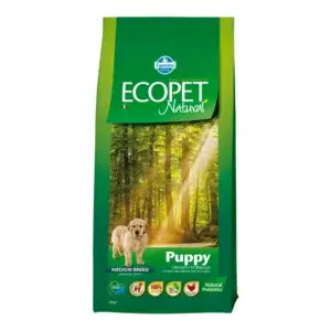 Hrană uscată câini ECOPET NATURAL, Puppy, Medium, 12kg