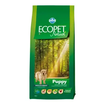 Hrană uscată câini ECOPET NATURAL, Puppy, Medium, 12kg