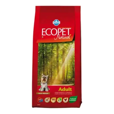 Hrană uscată câini ECOPET NATURAL, Adult, Mini, 12kg