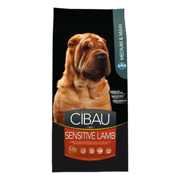 Hrană uscată câini CIBAU Sensitive Medium Maxi Adult Miel 12kg