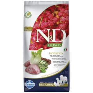 Hrană uscată câini ND Quinoa Digestion, Adult, Talie Medie Mare, Miel și Fenicul, 7kg