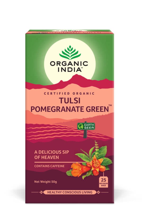 Ceai Tulsi Rodie Ceai Verde, 25 plicuri, Organic India