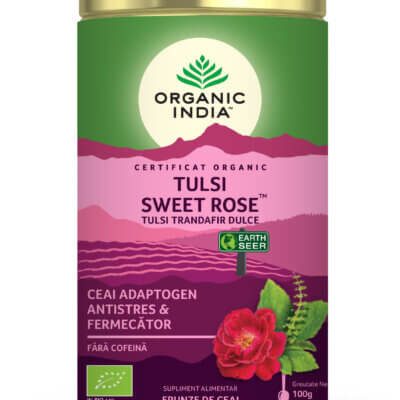 Ceai Tulsi Trandafir Dulce, 100g, Organic India