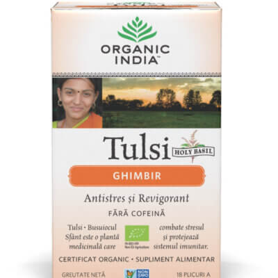 Tulsi Ceai de Ghimbir, 18 plicuri, Organic India