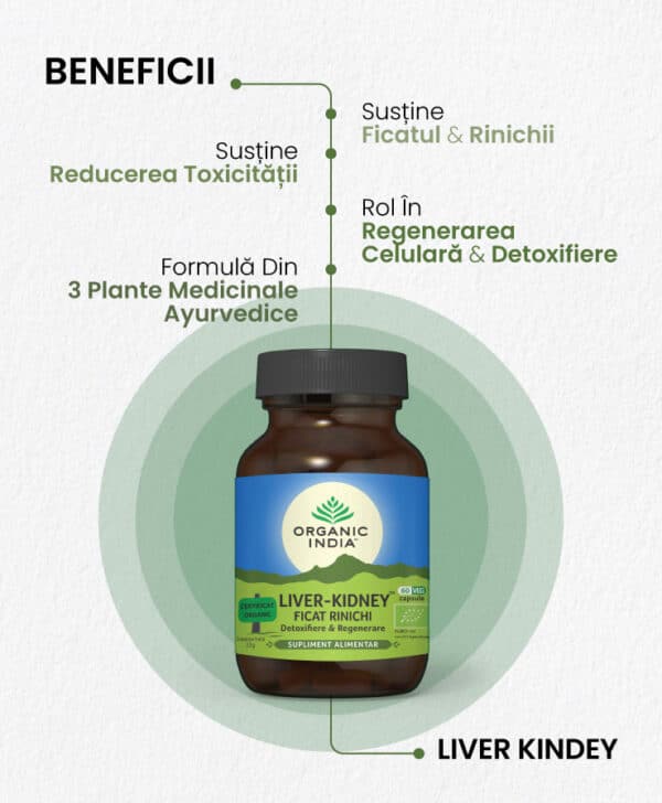 Liver-Kidney, Ficat și Rinichi, 60 capsule, Organic India