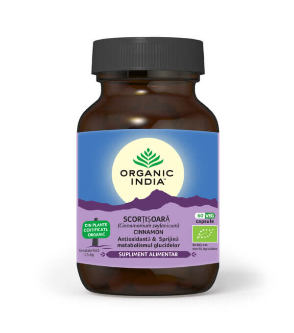 Scorțișoară Ceylon Bio, 60 capsule, Organic India