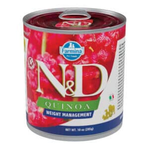 Hrană uscată câini ND Quinoa Controlul Greutății, Adult, Miel, Broccoli și Sparanghel, 285g