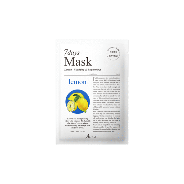 Mască șervețel cu Lămâie 7Days Mask, 20 g, Ariul