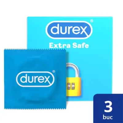Prezervative Extra Safe, 3 bucăți, Durex