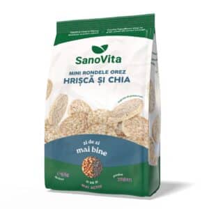 Mini‑rondele din orez cu hrișcă și chia, 65 g, Sanovita