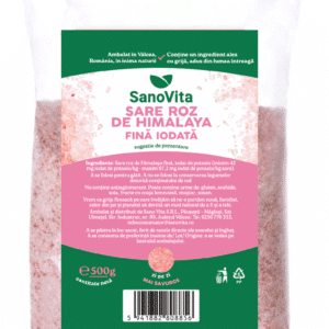 Sare roz de Himalaya fină iodată 500 g, Sanovita