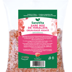 Sare roz de Himalaya grunjoasă iodată, 500 g, Sanovita