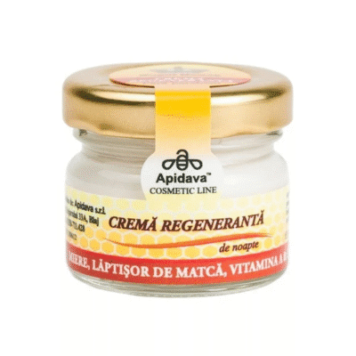 Cremă regenerantă de noapte cu miere, lăptișor de matcă și Vitamina A și E, 30ml, Apidava