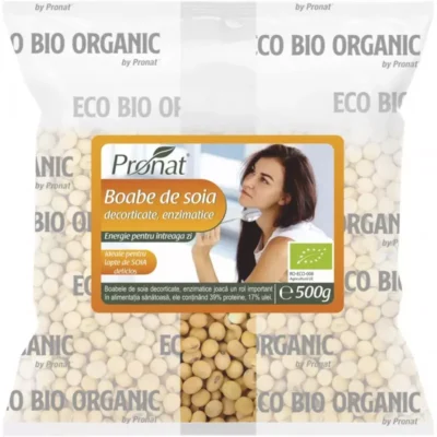 Boabe de soia bio enzimatice, 500g, Pronat