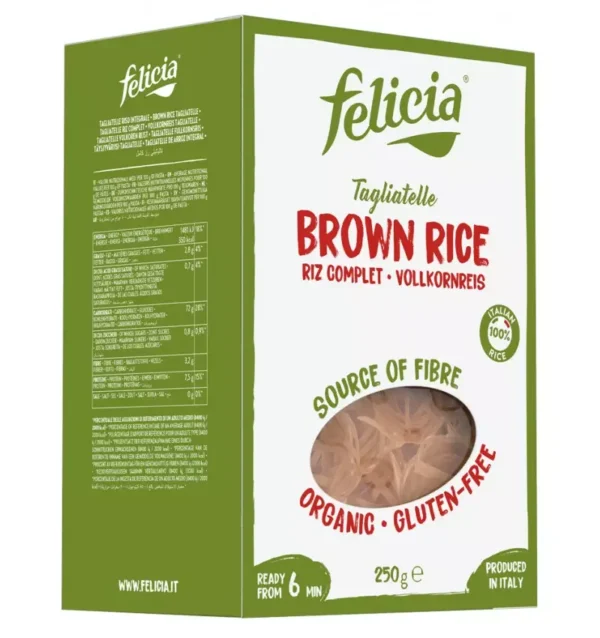 Tagliatelle bio din făină de orez integral, 250g, Felicia