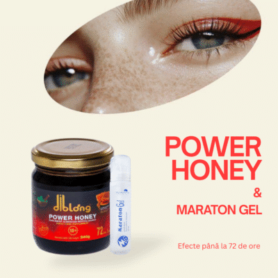 Pachet Miere afrodisiac Power Honey, 240 g, Diblong + Lubrifiant MARATON Gel, 50 ml, Transvital